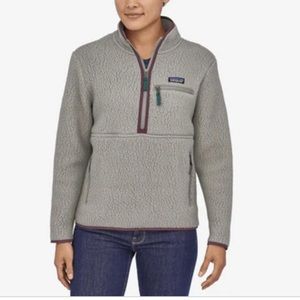 PATAGONIA RETRO PILE MARSUPIAL FLEECE PULLOVER WOMEN'S FEATHER GREY